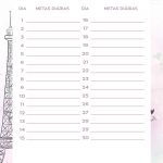 Planner Paris metas diarias junho
