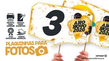 Plaquinhas Festa Ano Novo 2020 Grátis para Imprimir Plaquinhas Festa Ano Novo 2020 para Imprimir