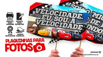Plaquinhas Divertidas Carros 3 Grátis para Imprimir Plaquinhas divertidas Carros 3