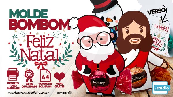 Rótulo para bombons Bis Natal - Digital