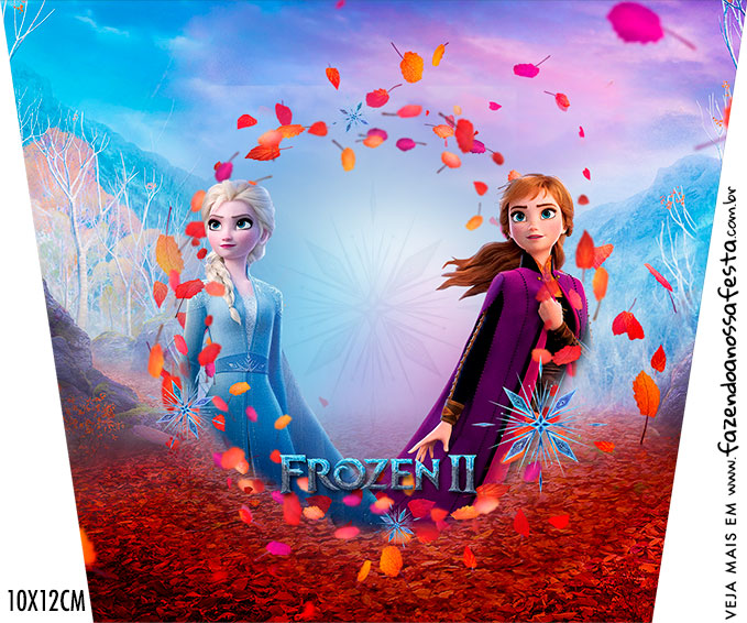 Adesivo Balde de Pipoca Kit Festa Frozen 2