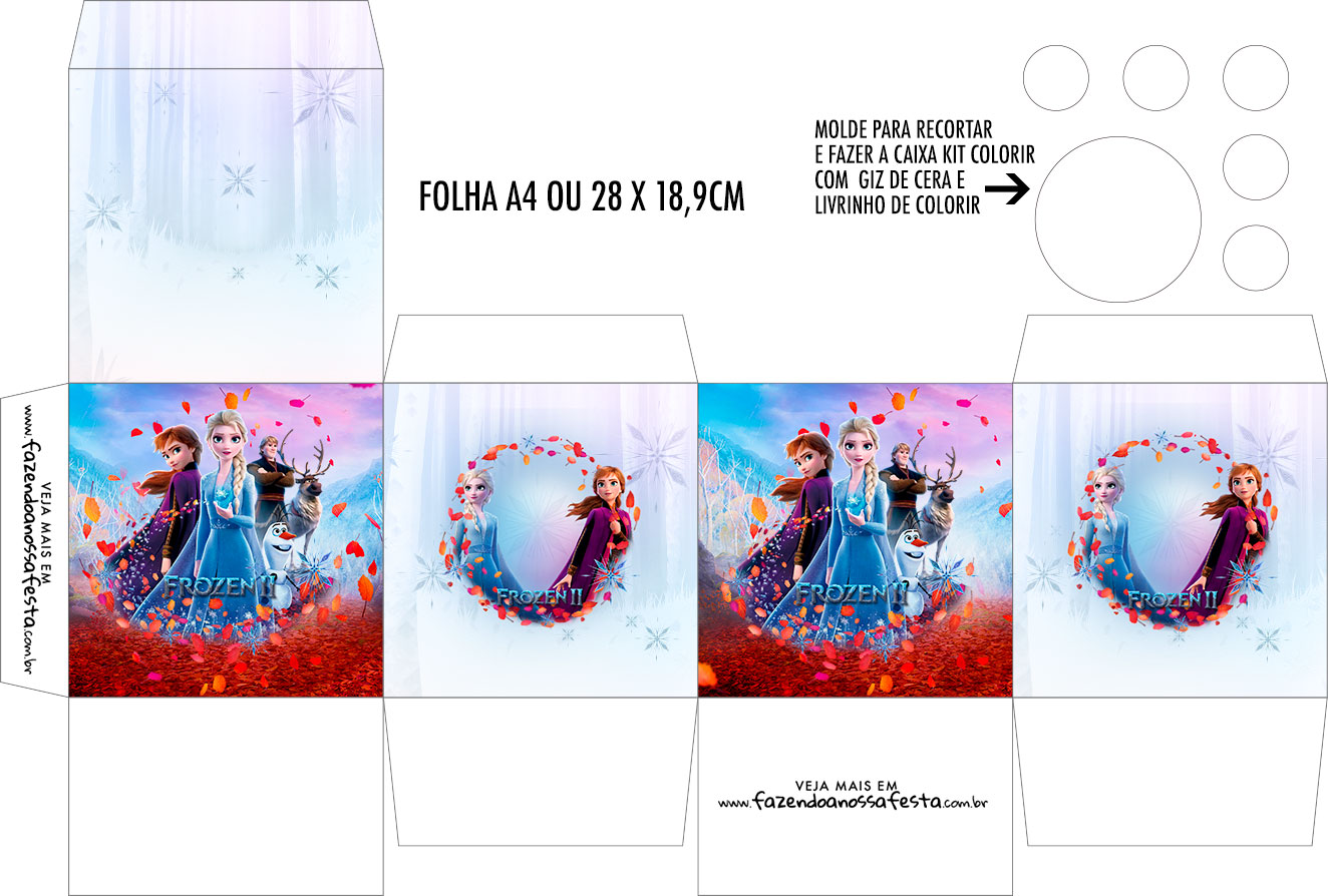 Caixa Kit Colorir Kit Festa Frozen 2
