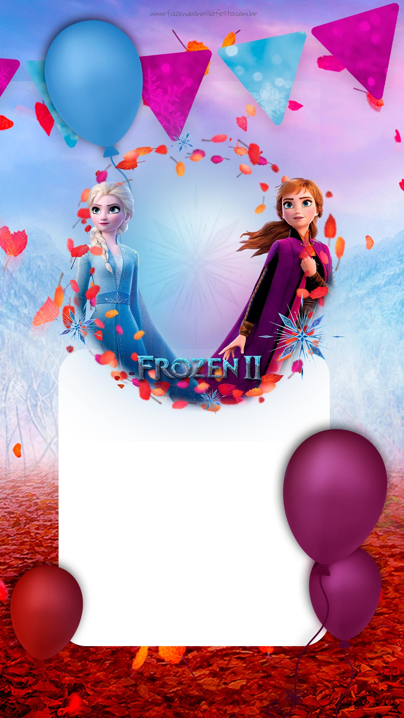 Convite Frozen 2 - Edite grátis com nosso editor online