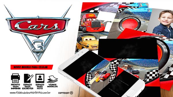 Kit Festa Carros Disney Gratis - Pronto para Imprimir