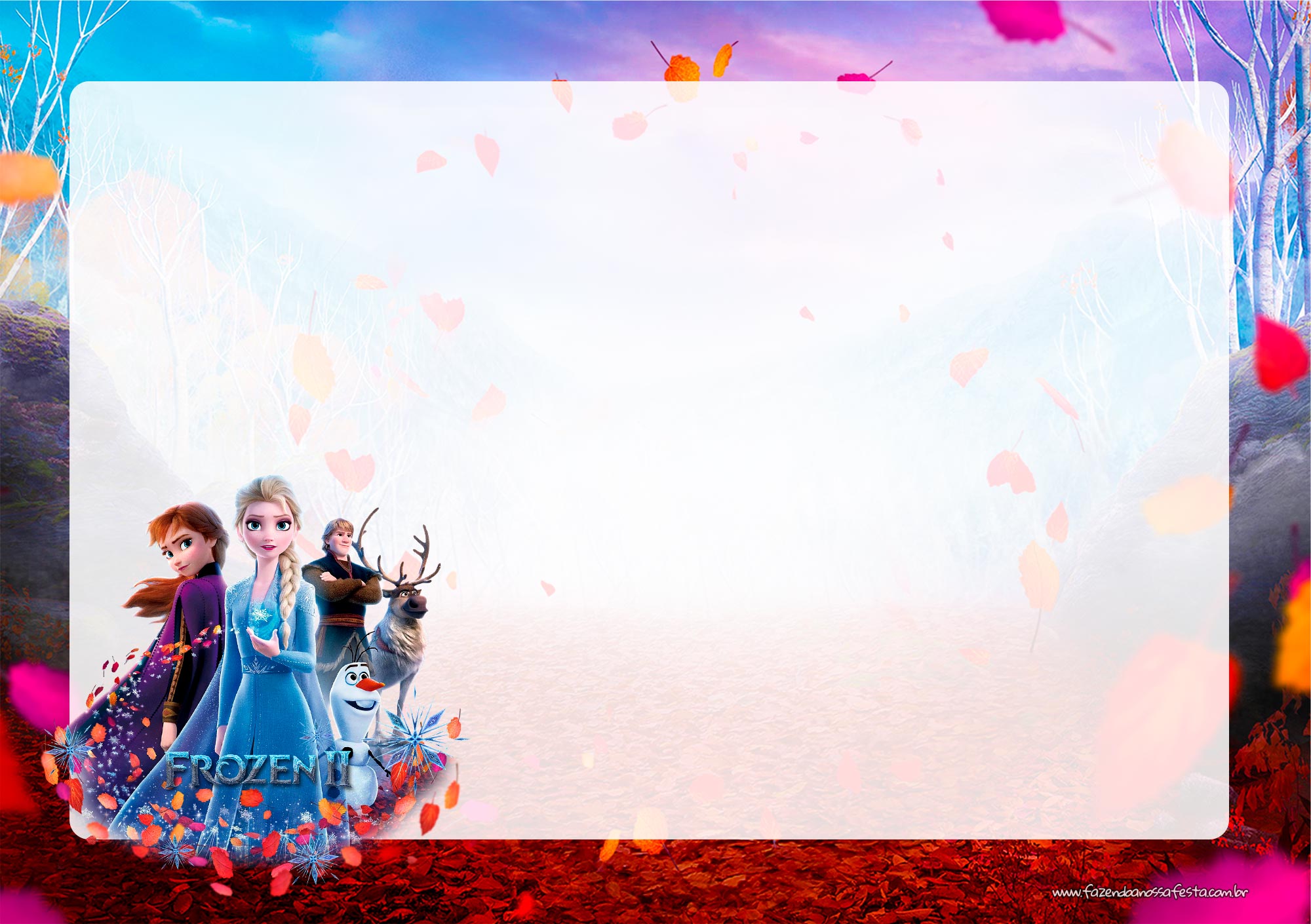 Convite Frozen 2 - Edite grátis com nosso editor online