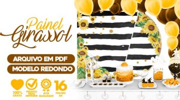 Painel Festa Girassol Usando Folhas A4 Grátis para Imprimir Painel Festa Girassol