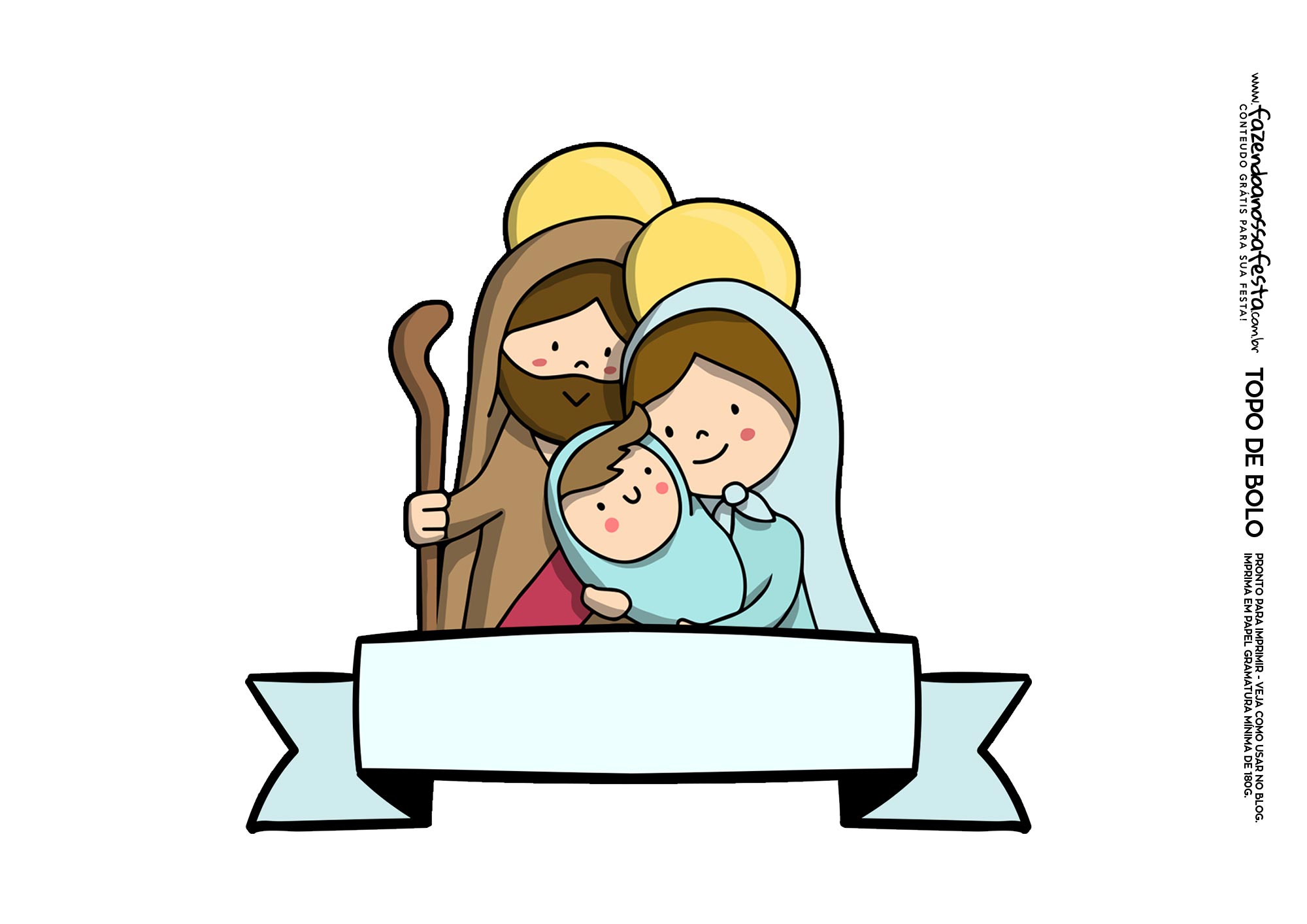 Topo de bolo Natal Menino Jesus - Fazendo a Nossa Festa