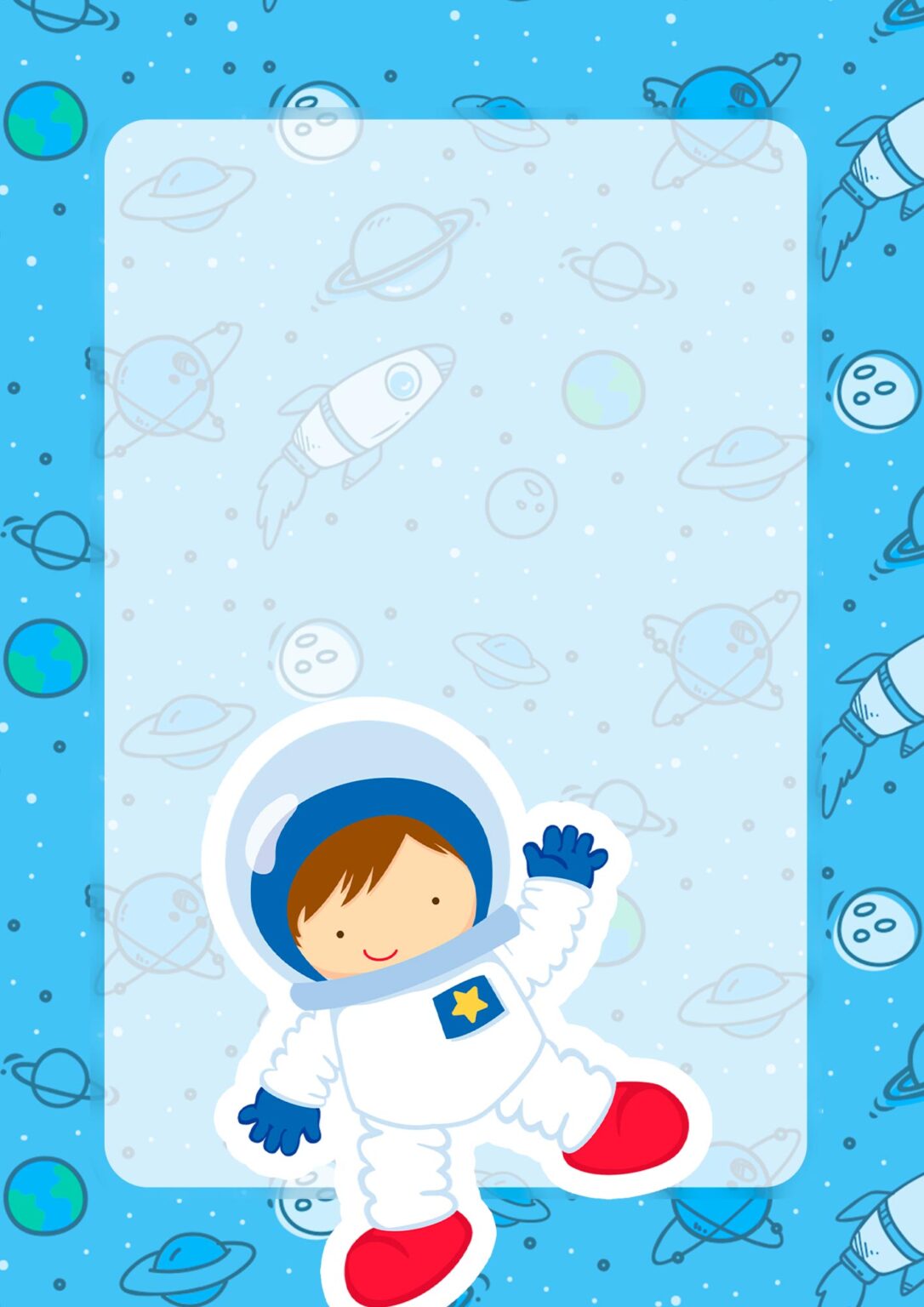 Capa de Caderno Personalizada Astronauta - Fazendo a Nossa Festa