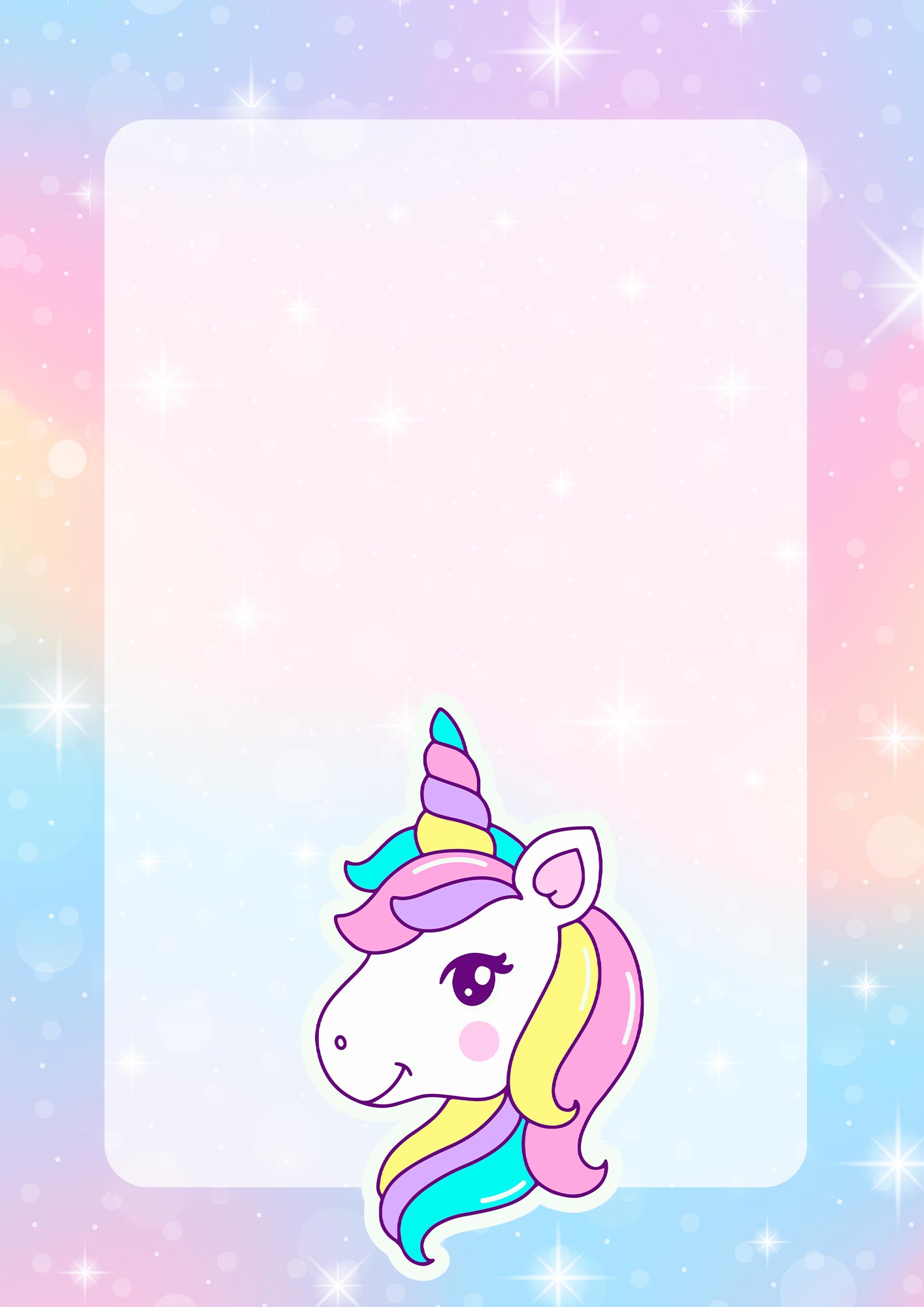 Capa de Caderno Personalizada Unicornio 3