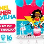 Painel Festa Mulher Maravilha Cute Afro