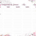 Planner para Professores Floral Planejamento da Semana