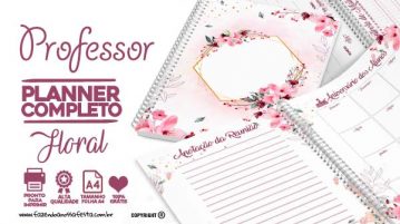 Planner para Professores Tema Floral Grátis para Imprimir Planner para Professores Tema Floral
