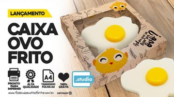 Caixa Ovo Frito para Páscoa é o presente divertido. Caixa Ovo Frito Pascoa
