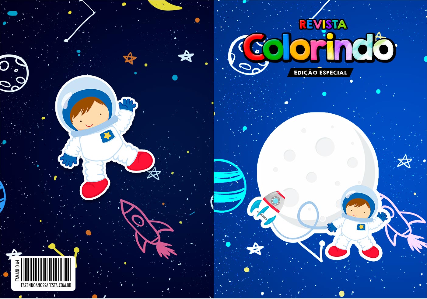 20 Livrinhos Colorir Lápis De Cor Cobrinha Maluca Astronauta