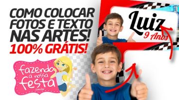 Como Colocar Foto e Texto nos Convites e Personalizados da sua Festa Como Colocar Foto e Texto nos Convites