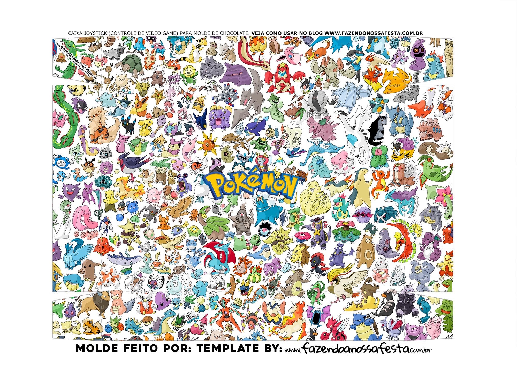 Fundo Caixa Joystick Pokemon - Fazendo a Nossa Festa