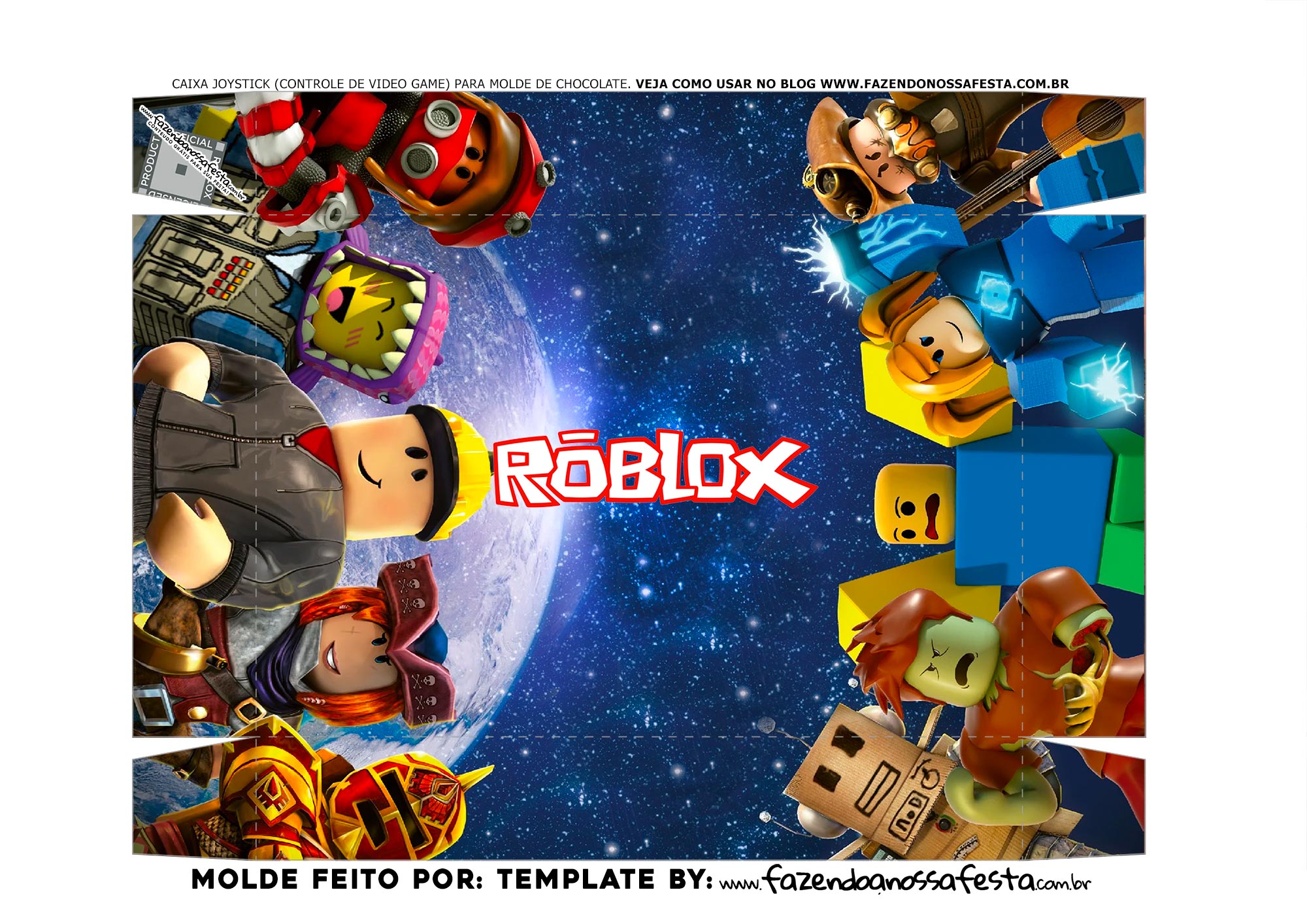 Caixa Joystick Pascoa Tampa Roblox - Fazendo a Nossa Festa