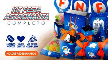 Kit Festa Astronauta Grátis para Imprimir em Casa