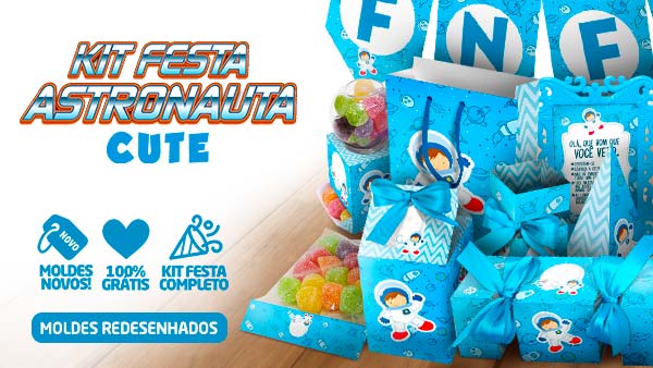 Kit Festa Astronauta Cute Grátis para Imprimir em Casa