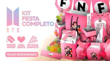 Kit Festa BTS Anime Grátis para Imprimir em Casa Kit Festa BTS Anime para imprimir