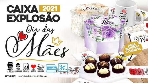 Fazendo a Nossa Festa - Baixe o molde! Caixa Bis dia das Mães!  #melhoresdasemana #fnfblog Fazendo a Nossa Festa