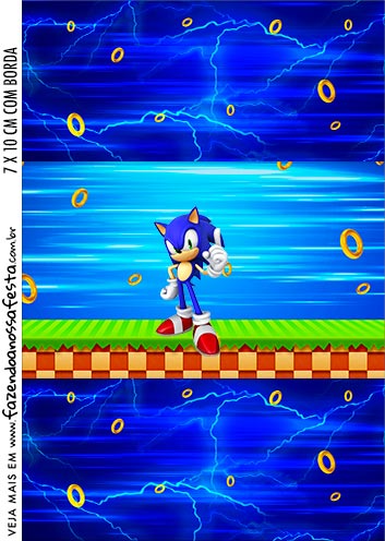 Adesivo Para Imprimir Sonic - Fazendo a Nossa Festa