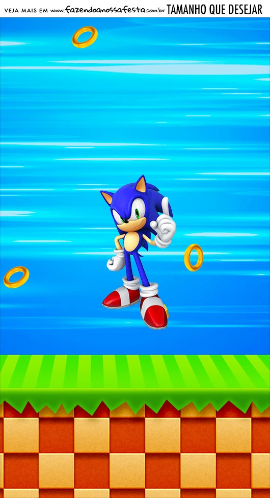 Adesivo Para Imprimir Sonic - Fazendo a Nossa Festa