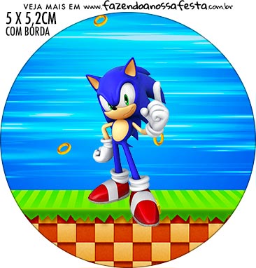 Adesivo Para Imprimir Sonic - Fazendo a Nossa Festa