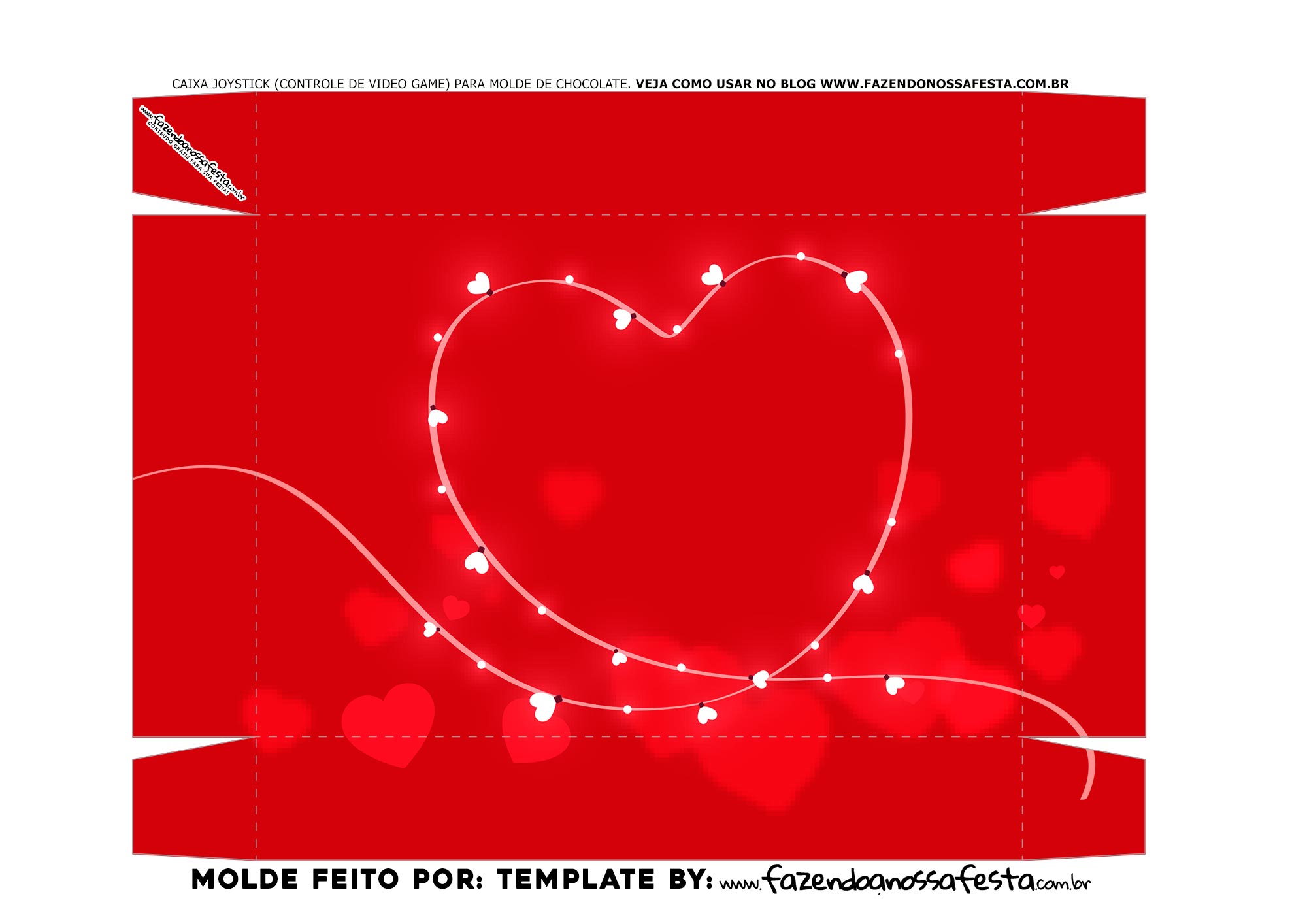 Caixa Joystick Dia dos Namorados Vermelho fundo
