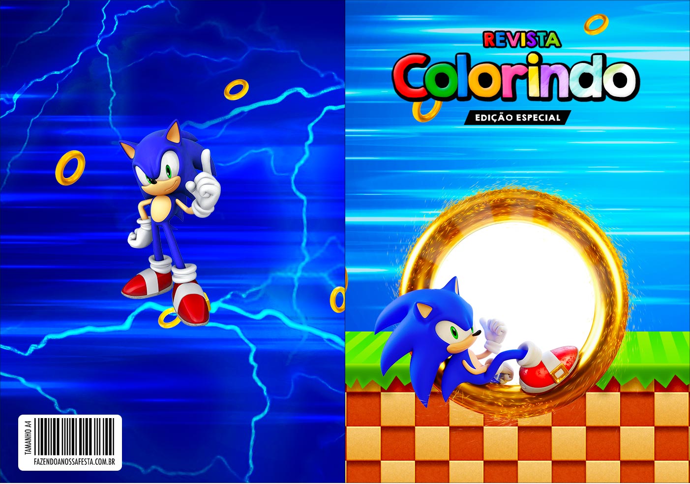 Sonic para colorir e imprimir