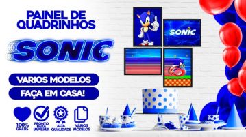 Kit Quadrinhos Festa Sonic Grátis para Imprimir em Casa Kit Quadrinhos Festa Sonic gratis