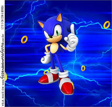 Convite Sonic para Imprimir - Fazendo a Nossa Festa