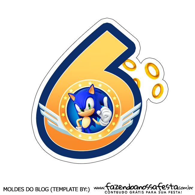 Numeros Sonic para bolo 10 - Fazendo a Nossa Festa