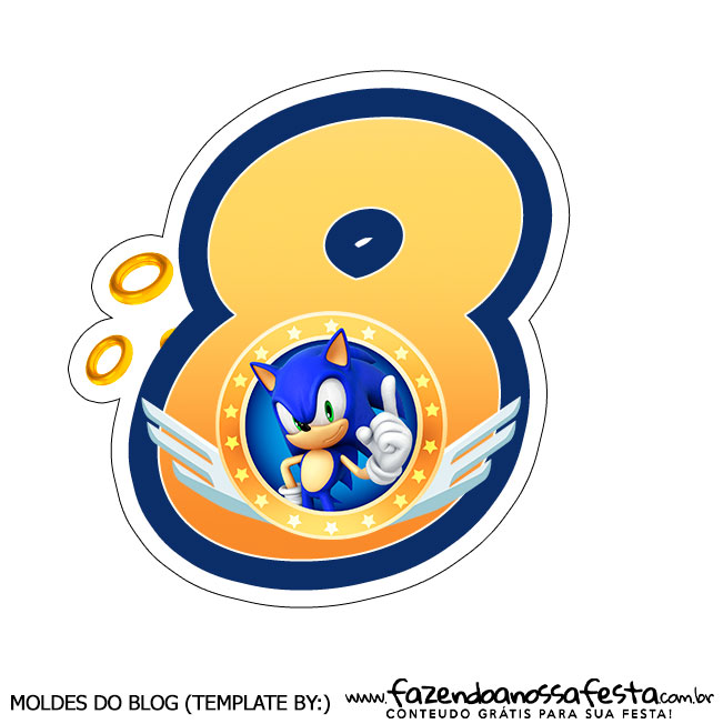 Numeros Sonic para bolo 10 - Fazendo a Nossa Festa