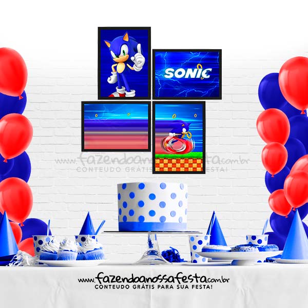 Quadrinho para Festa Tema Sonic