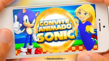 Convite Animado Sonic Grátis para Baixar e Editar Convite Animado Sonic