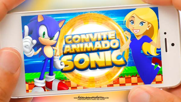 Convite animado SONIC proto para baixsr e editar 