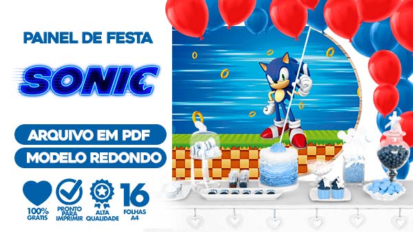 Convite Sonic editavel - Fazendo a Nossa Festa