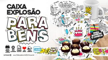Caixa Explosão Feliz Aniversário Grátis para Baixar e Imprimir Caixa Explosao Feliz Aniversario