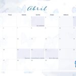 Calendario Mensal 2021 Abril Borboletas Azuis