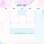 Calendario Mensal 2021 Marco Tie Dye