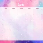 Calendario Mensal 2021 Agosto Colorido