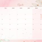 Calendario Mensal 2021 Agosto Floral
