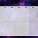Calendario Mensal 2021 Agosto Galaxia