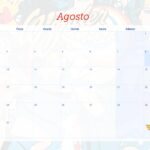 Calendario Mensal 2021 Agosto Mulher M