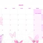 Calendario Mensal 2021 Borboleta Maio