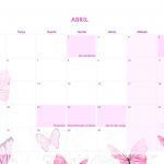 Calendario Mensal 2021 Borboleta abril