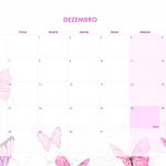 Calendario Mensal 2021 Borboleta dezembro
