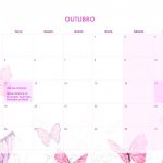 Calendario Mensal 2021 Borboleta outubro