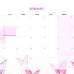 Calendario Mensal 2021 Borboleta setembro